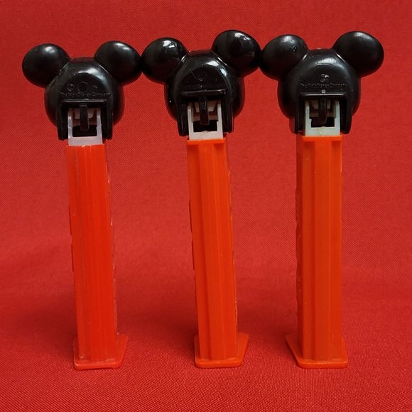 Vintage Mickey Mouse Pink Face Pez Dispensers Set of 3 - Picture 4 of 14